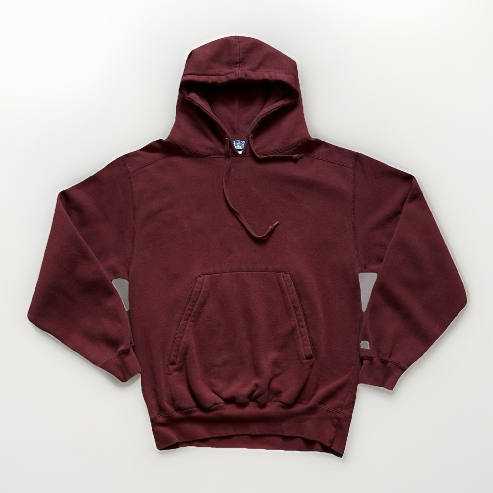 Vintage Y2K Russell Athletic Pro Cotton Heavyweight Hoodie Size Medium Burgundy